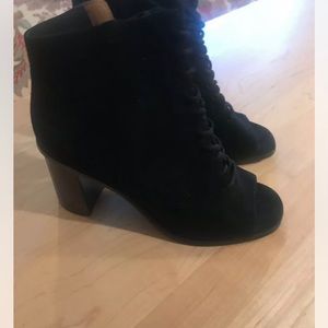 Frye New Black Open Toe Booties